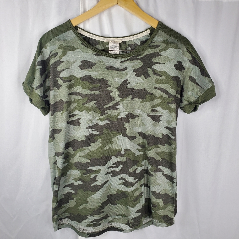 ♡ Lucky Brand Green Camo Two Piece Shorts Sleep Set Size Small